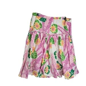 Vtg Y2k Lilly Pulitzer White Label Full Floral Skirt